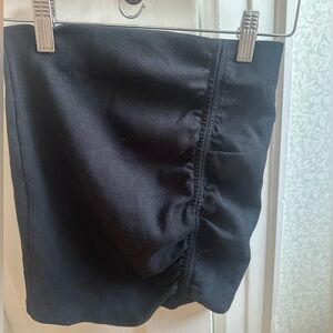 NWOT ZARA Black Ruched Bodycon Mini Skirt Size S